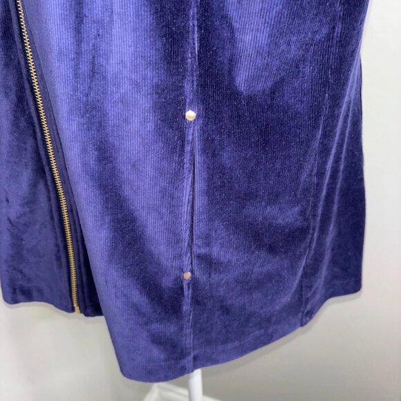 Susan Graver Weekend navy blue velour zip front sleeveless vest size Large - Picture 5 of 9